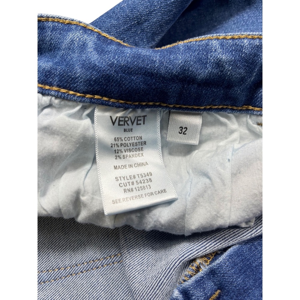 Vervet Women's Size 32 Raw Hem Flare Jeans Medium Wash Stretch Denim Boho - Picture 4 of 4